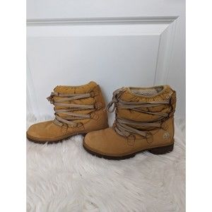 Timberland Sherpa Lined 650 Leather Ankle Pull On Boot Sz 7
